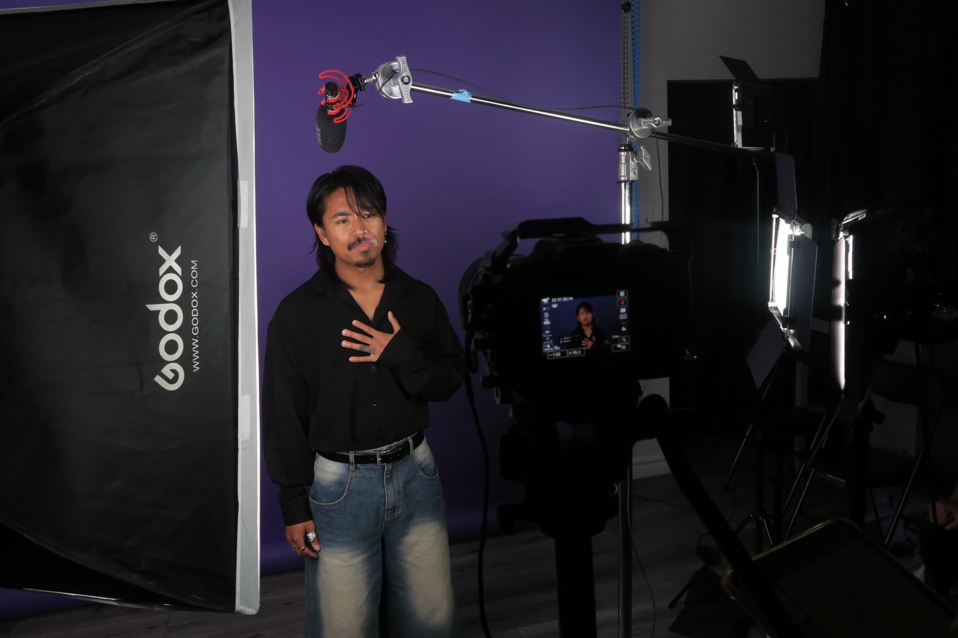An actor during a 4K demo reel shoot at Shiki Studios