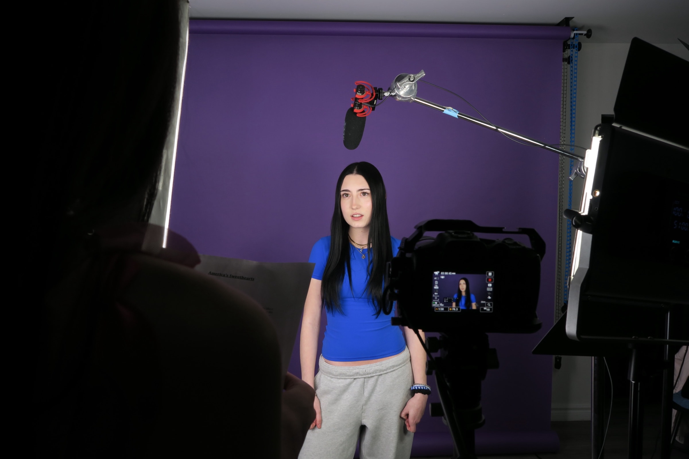An actor being filmed on the cyc at Shiki Studios