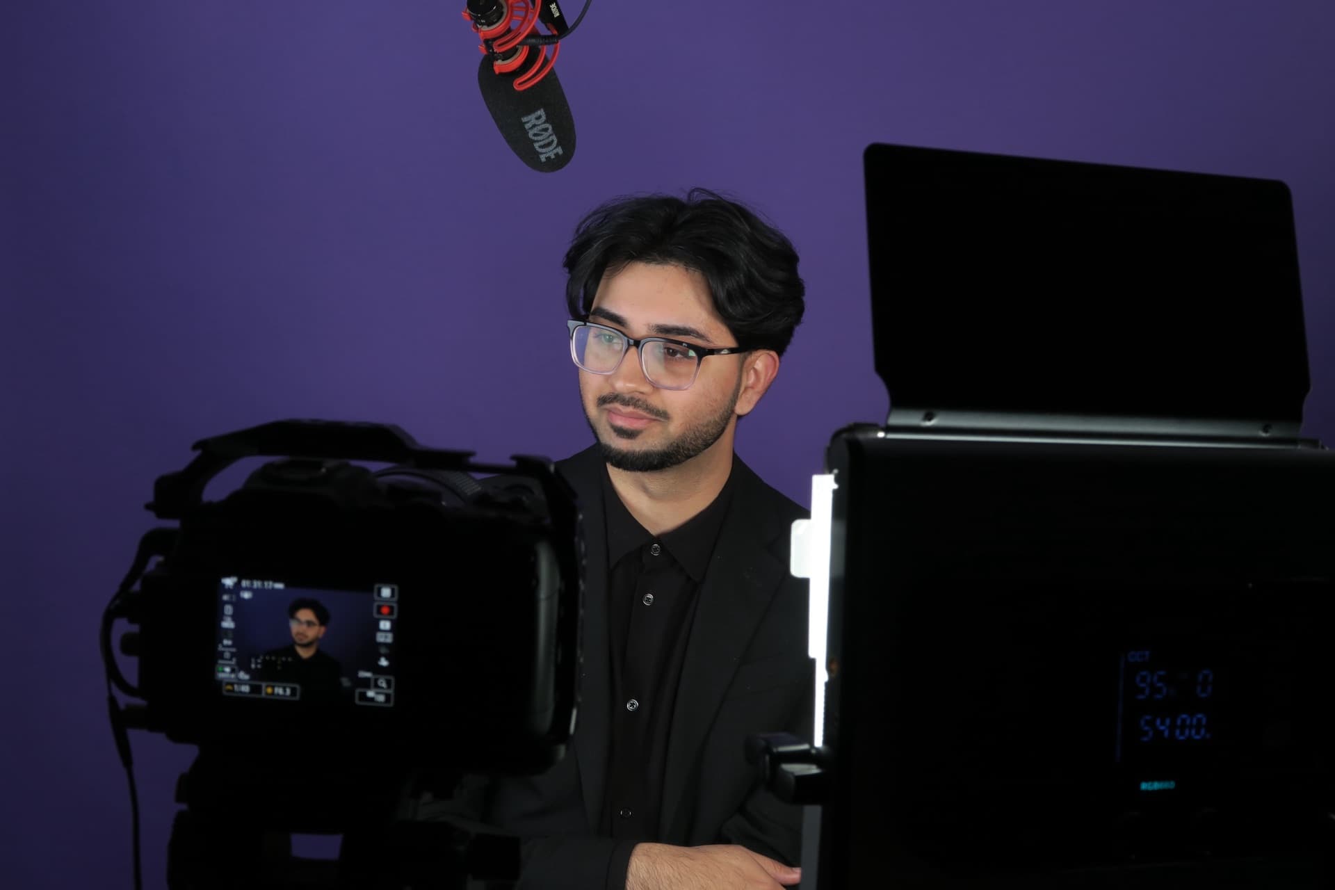 An actor being filmed on set at Shiki Studios